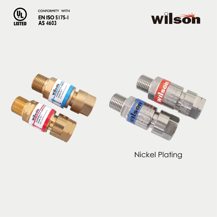 Wilson F611 Series Flashback Arrestors for Torch Handle. UL Listed. EN-ISO 5175-1 & AS 4603.