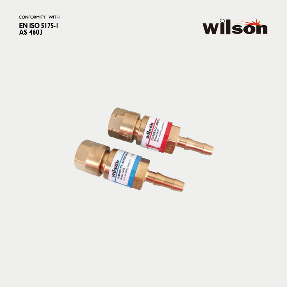 Wilson F622 Series Flashback Arrestors for Regulator. EN-ISO 5175-1 & AS 4603.